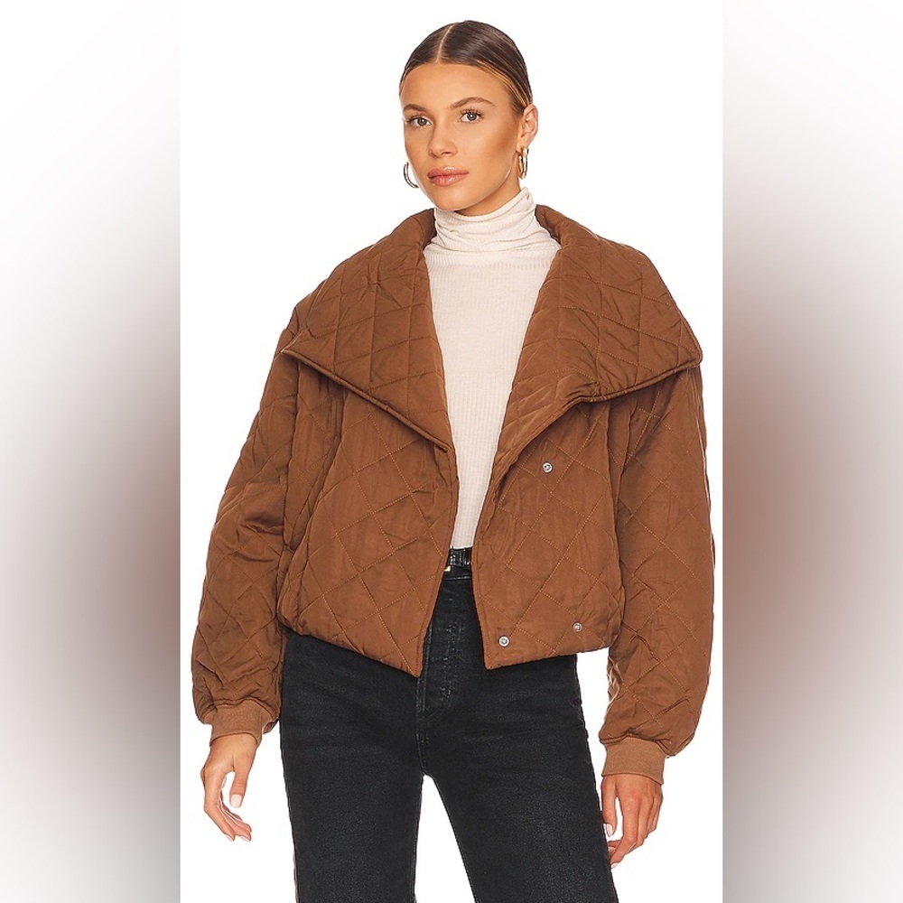 BLANKNYC NWOT Quilted Puffer Jacket in Slightly Obsessed Brown, Size M